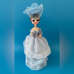Vintage Blue Doll in Layered Tulle Gown